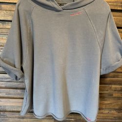 Peace Love World Cropped Short Sleeve Cuffs Grey Hoodie More Love LRG Shirt