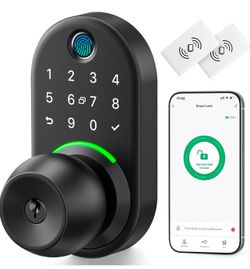 Keypad Smart Door Lock with Knob, Yamiry Keyless Entry Digital Lock with Handle, Fingerprint Electro
