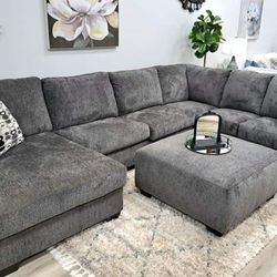 > Ashley/ Black-Gray  Sectional/Delivery Available 