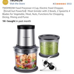 Brand New TWOMEOW Food Processor 4 Cup, Electric Food Chopper