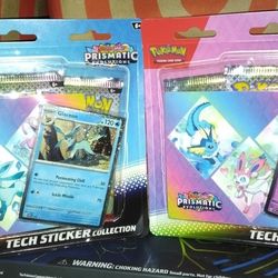 Pokemon Prismatic Evolutions Tech Sticker Collection  [Sylveon] [Glaceon]