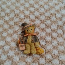 Vintage Cherished Teddies bear brooch designed for Halloween