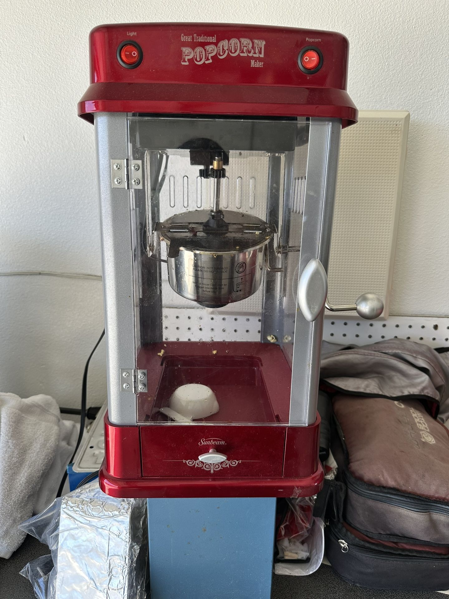 Red popcorn machine