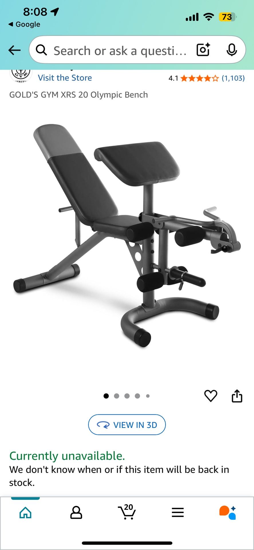 GOLD'S GYM XRS 20 Olympic Bench