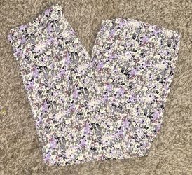 Floral Print Pants Wide Leg