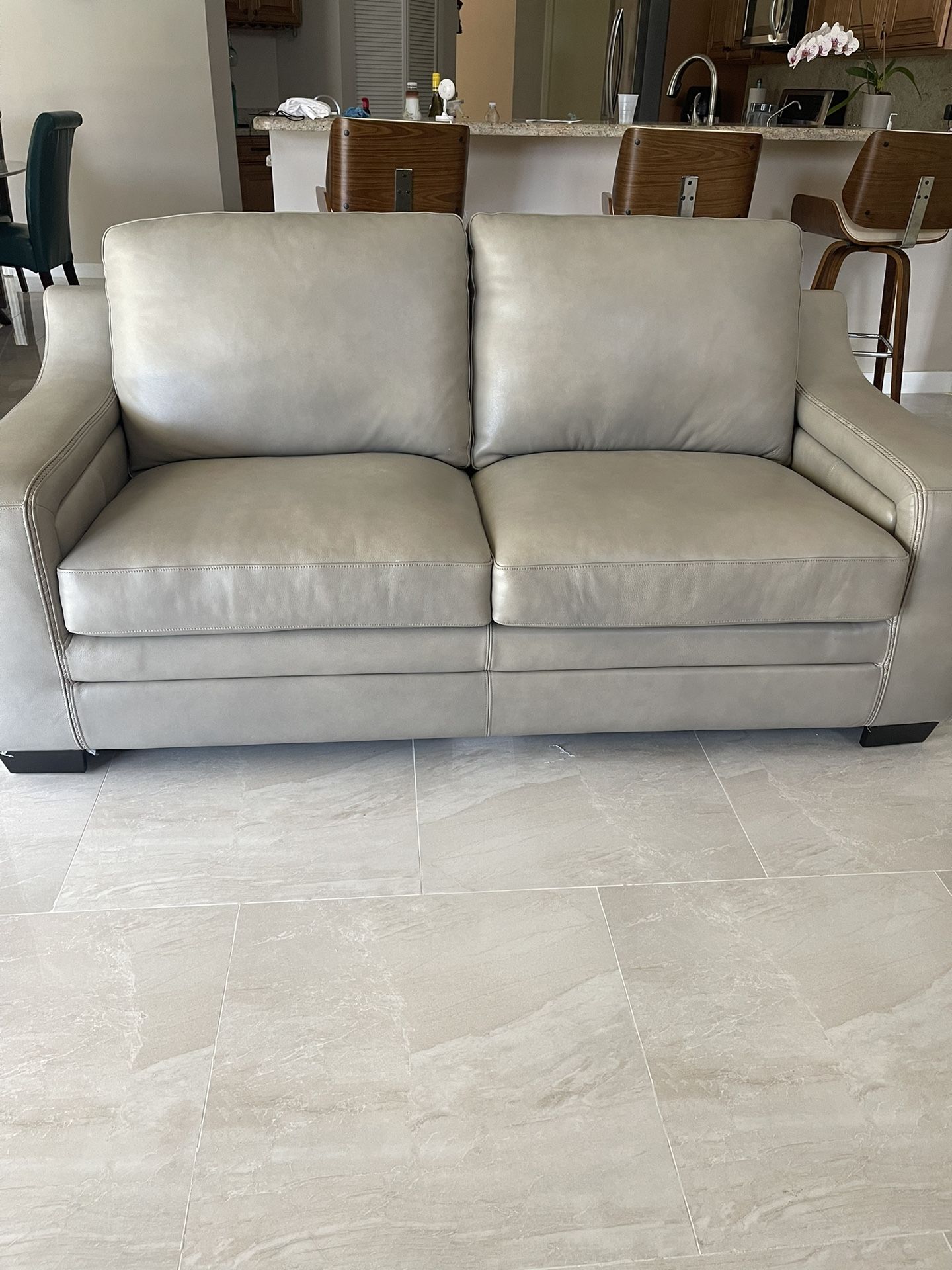 Leather Sofa Bed and Loveseat