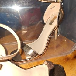 Forever 21 Gold Strappy Stiletto Heels