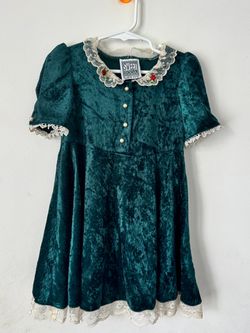 Sweet Soda Vintage Green Velvet Christmas Toddler Girl Dress