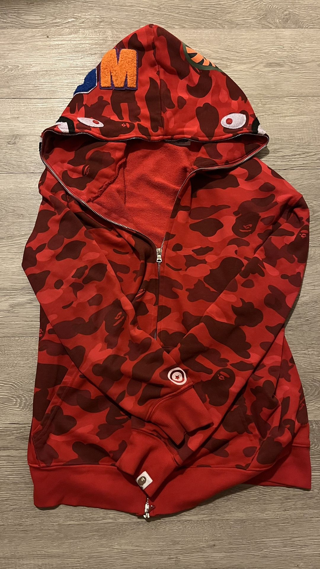 red bape hoodie
