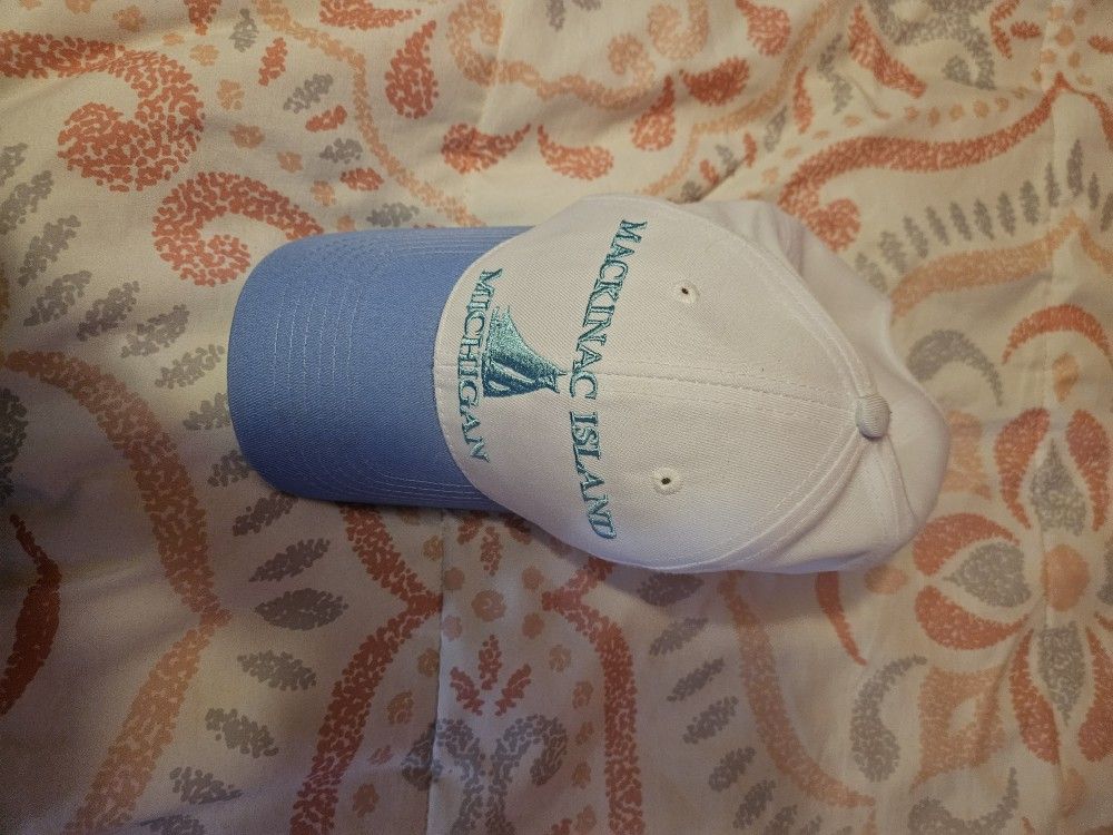 Mackinac Island Blue and White Cap