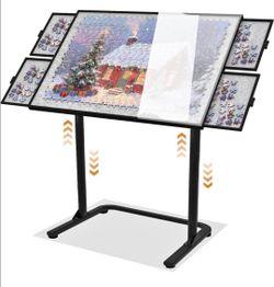 Puzzle Table 1500pcs,Adjustable Height and 90°up Angles Puzzle Board for Saving Storage Space,Alumin