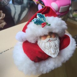 Kurt Adler Vintage Ceramic Santa Head Ornament