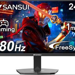 SANSUI 24 Inch Gaming Monitor 180Hz, DP 1.4 & HDMI 2.0 Ports High Refresh Rate Computer Monitor, Racing FPS RTS Modes, 1ms Response Time 110% sRGB