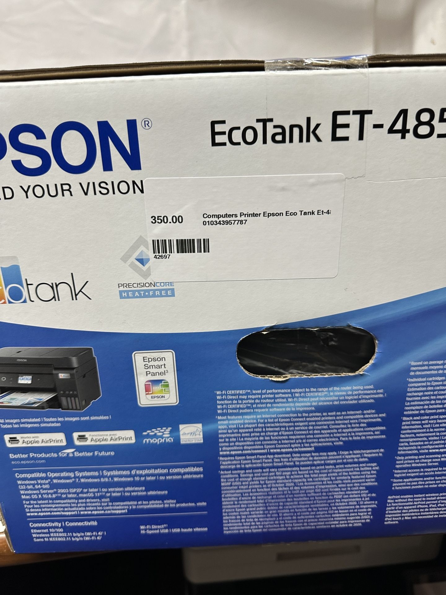 Printer Epson Eco Tank Et-4850 💰🤑✅$295