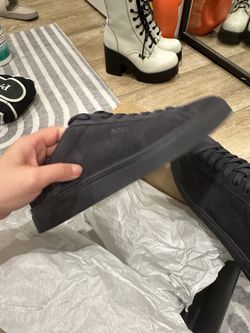 Boss navy lace Up Suede Sneakers men size 8