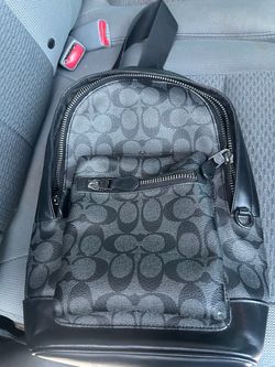 Coach Signature Backpack in Charcoal Black