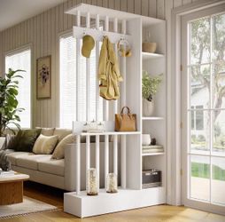71" Wall Room Divider White.