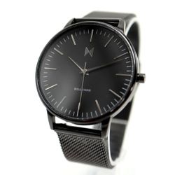 MVMT Boulevard Mens Black Stealth 38mm Watch Stainless Steel Mesh Needs Battery