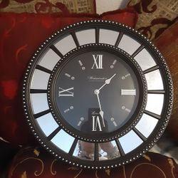 12 Inch Mirrored Clock $25.00 (Serious Buyers) First Come First Served Cash Only Obo