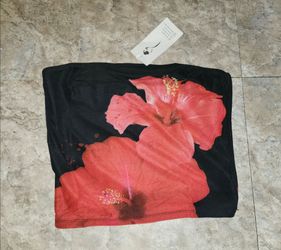 Shein woman's floral print starpleless crop top new