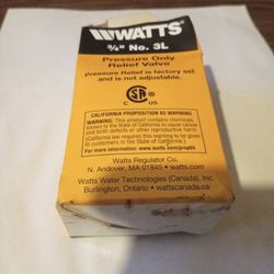 Watts 3/4" Press Relief Valve. Looks New