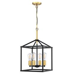 Rustic Farmhouse Metal Lantern Cage. Black / Brushed Nickel