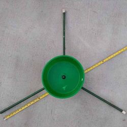 3 rebar tripod Christmas tree stand with large water bowl metal spike