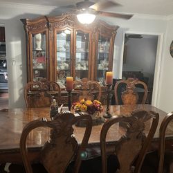 Dining Table  8 Chairs, Chine Cabinet 