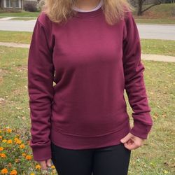 Cocoburry Sweatshirt Top Size M New with Tags Burgundy Maroon Fleece Longsleeve