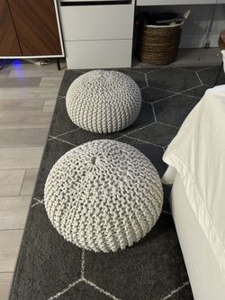 Grey Ottoma ( 2 pcs)