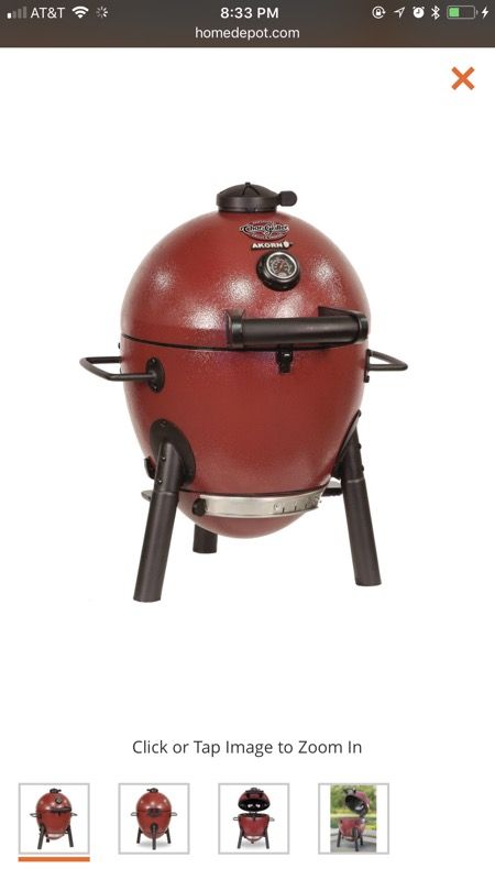 Char-Griller Akorn Kamado Kooker Jr. Charcoal Grill in Red New