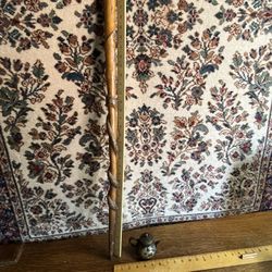 Old Carved Wood Cane Cobra Snake 