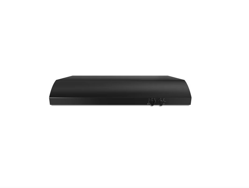 Whirlpool 30 inch Convertible 225-CFM Black Under Cabinet Range Hood