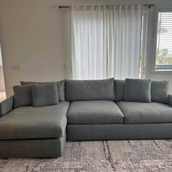 Crate & Barrel Sectional Sofa + Chaise