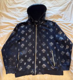 Vintage Y2K Southpole Fleur de Lis Zip Up Hoodie Black L Jessie Pinkman Skater