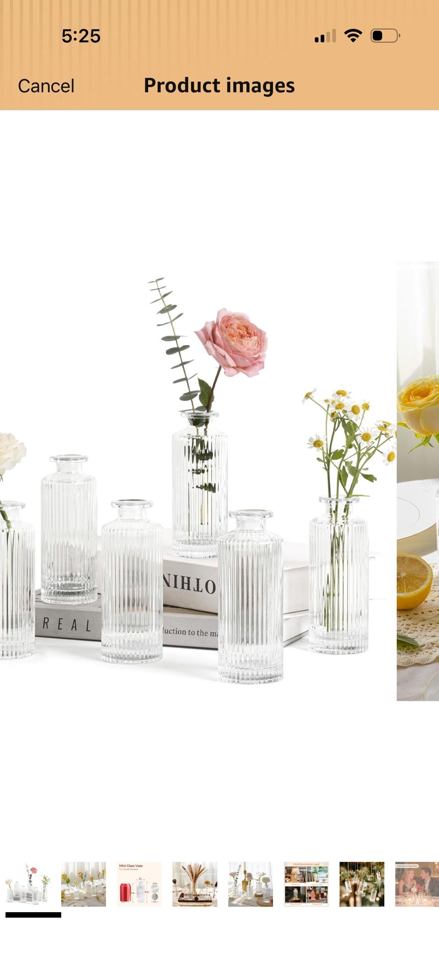 ComSaf Small Vases for Flowers Mini Clear Glass Bud Vases in Bulk, 5.2 inch Tall Mini Flower Vase, Vases for Centerpiece, Ribbed Vase, Wedding Table C