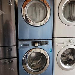 Samsung Front Load Washer And Stackable Gas Dryer Set 