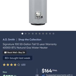 New Water Heater With 12 Year Warranty Worth 1100
