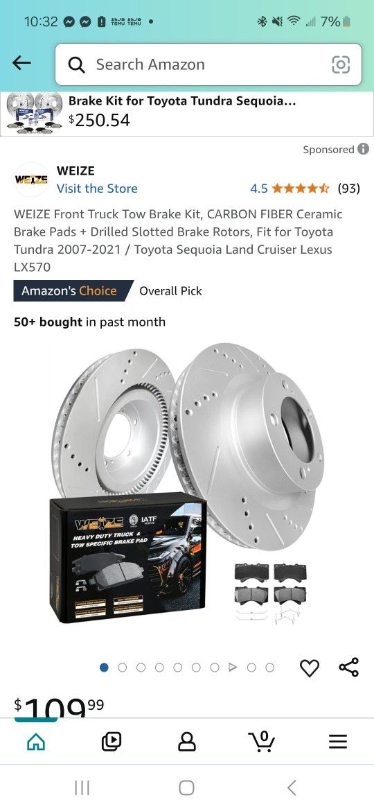 Toyota Tundra Brakes Two Sets