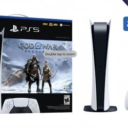 Sony PlayStation 5  825 GB White  - God Of War Ragnarok Bundle + 2 Controllers