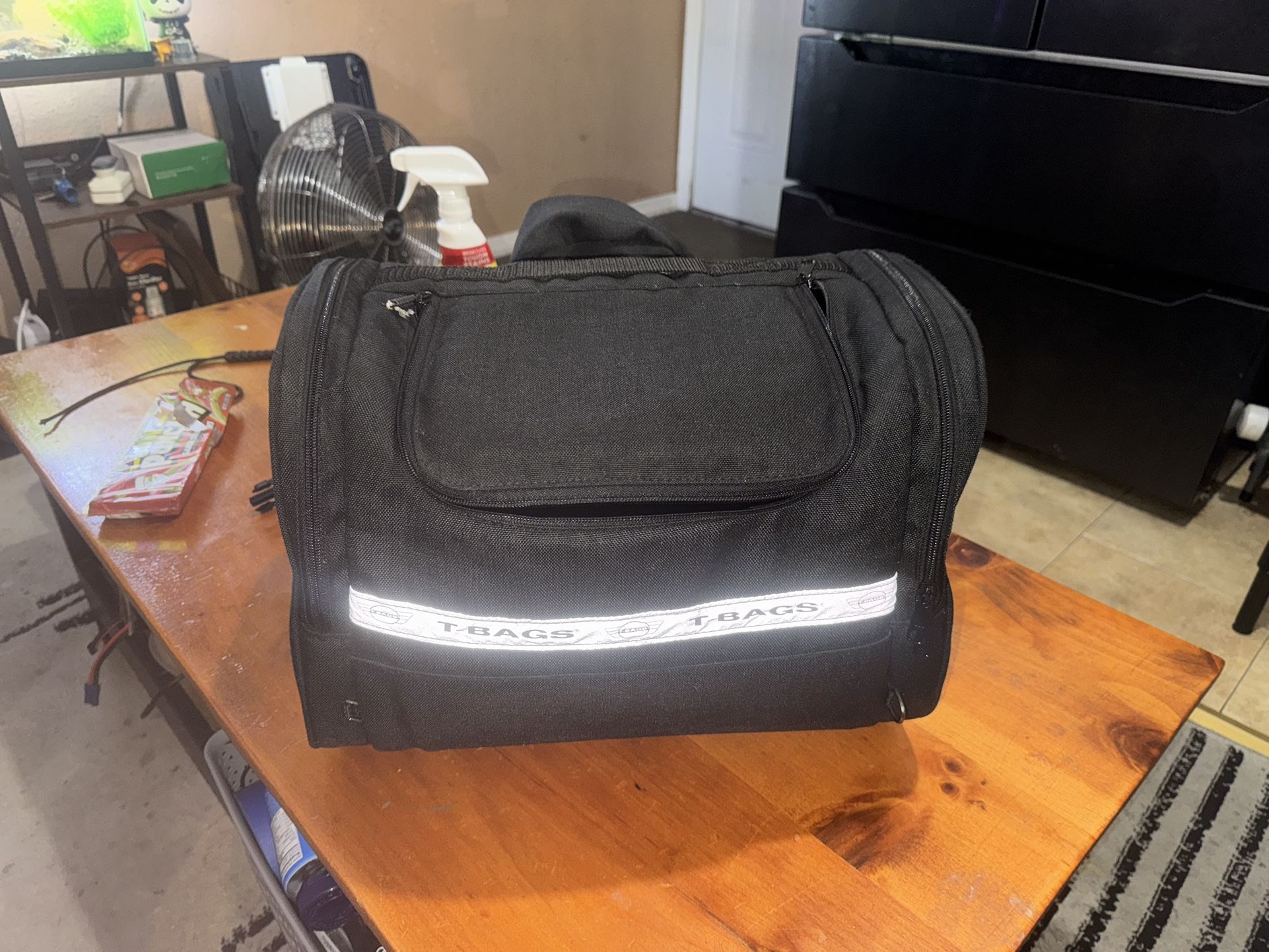 T-Bags TB550 Motorcycle Bag Black Corduroy Nylon Pockets Heavy Duty