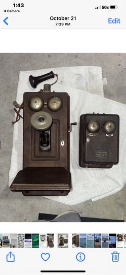 100 Yr Old Phone Complete With A Ringer Box An Original Key To Open It