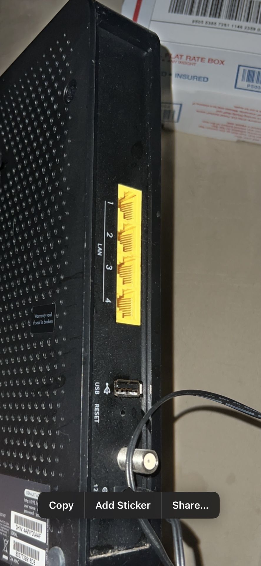 Modem/router /computer TV /ethernet Inputs