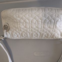 Donald J Pilner Arctic White Quilted Leather Purse