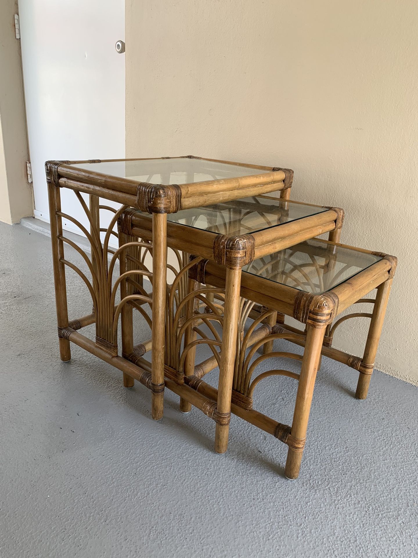 Gorgeous bamboo nesting tables