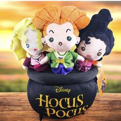 Disney Hocus Pocus Sanderson Sisters Cauldron Plush Greeter Large 17" NEW WITH TAG