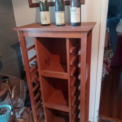 Wood Napa Valley Wine And Liquor Bottle Rack with Pantry Shelves
