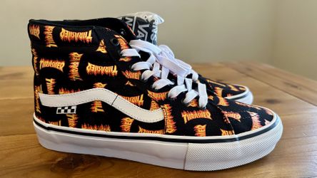 VANS SK8 HI SKATE THRASHER (BLACK/MULTI) (MENS 9.5)
