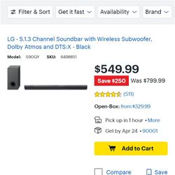  BRAND NEW Soundbar Lg 5.1.3  Wireless Subwoofer