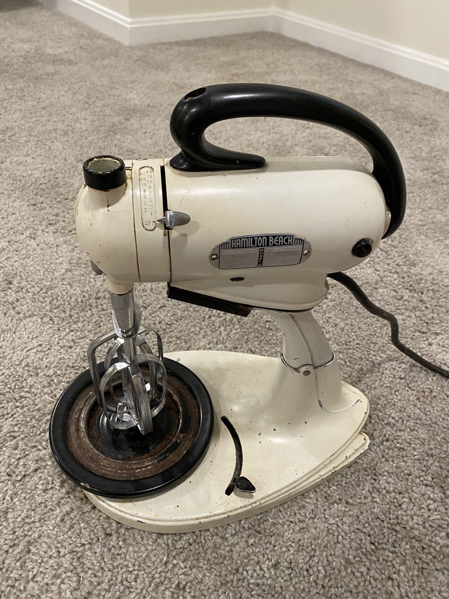Vintage Hamilton Beach Model E Mixer Serial Number KM 488387 C